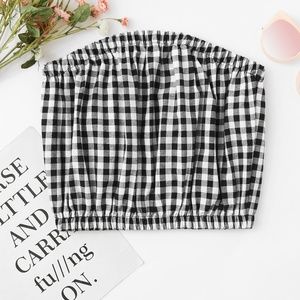 gingham tube top